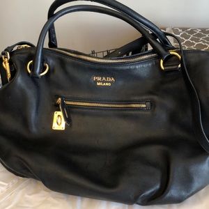 Prada black leather bag